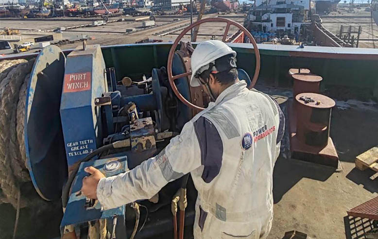 man working on machine